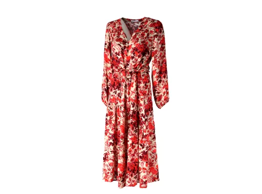 Floral print dress photographed as a 2D still