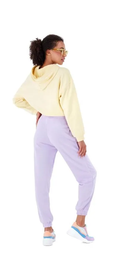 Model shot from behind wearing loungewear, shot in Fashion Studio