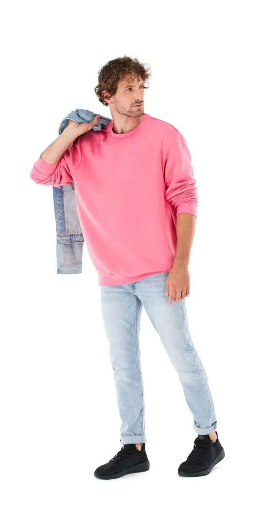 Male model wearing a pink sweater, shot in Fashion Studio